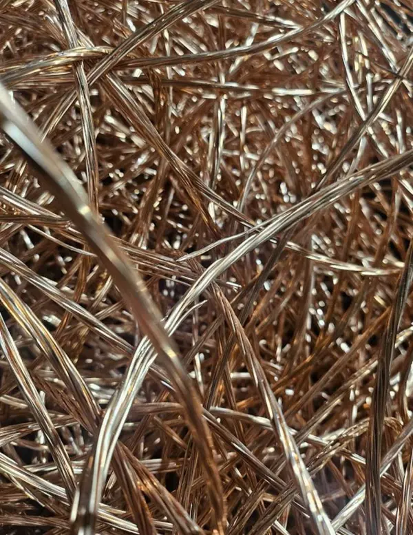 Bright copper wire graded for recycling at RHK Metals Ltd Royston